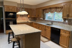 Granite kitchen remodel with island for seating in LaPlata, MD