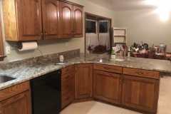 Fantasy Brown countertops and peninsula.