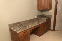 Fantasy Brown custom desk area.