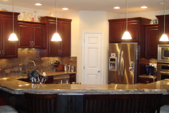 Kitchen Remodelng in St Marys MD, Crema Bordeaux granite with  full height splash